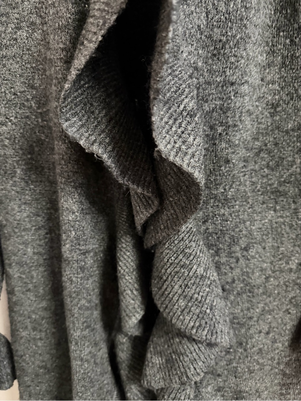 Style & Co Gray Ruffled Open-Front Women’s Sweater Cardigan - Picture 8 of 8